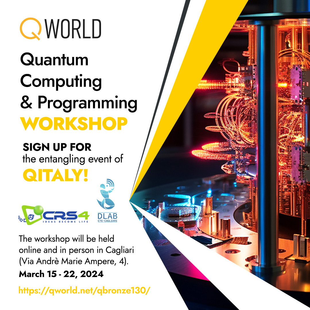 CRS4 E CTLAB QWORLD QUANTUM COMPUTING Locandina CAGLIARI
