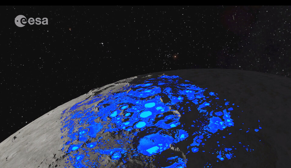 Una trivella europea e un mini-laboratorio si assicurano un viaggio verso la Luna 4 potential water ice deposits around moon south pole article - Una trivella europea e un mini-laboratorio si assicurano un viaggio verso la Luna