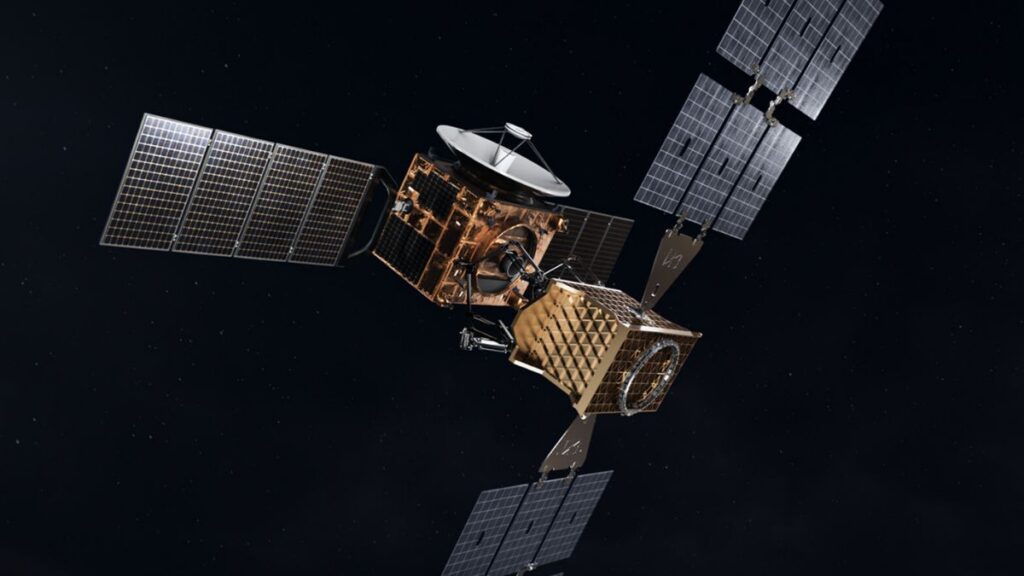 Katalyst Space raccoglie 12 milioni per sviluppare NEXUS 1 Rendering del veicolo NEXUS di Katalyst Space durante un'operazione di servicing satellitare in orbita geostazionaria.