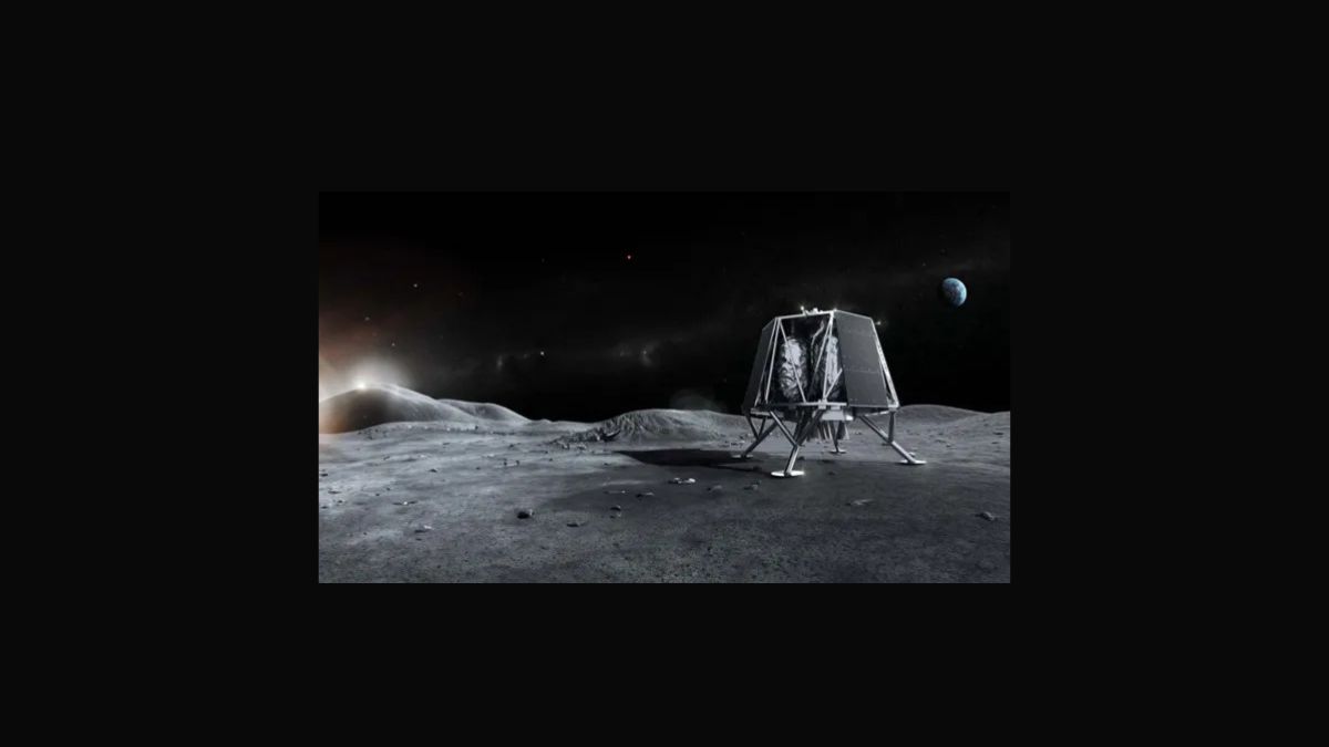 Illustrazione del modulo lunare APEX® 1.0 del Team Draper, sviluppato da ispace-U.S. per missioni di trasporto lunare nell'ambito del programma NASA CLPS 2.0.