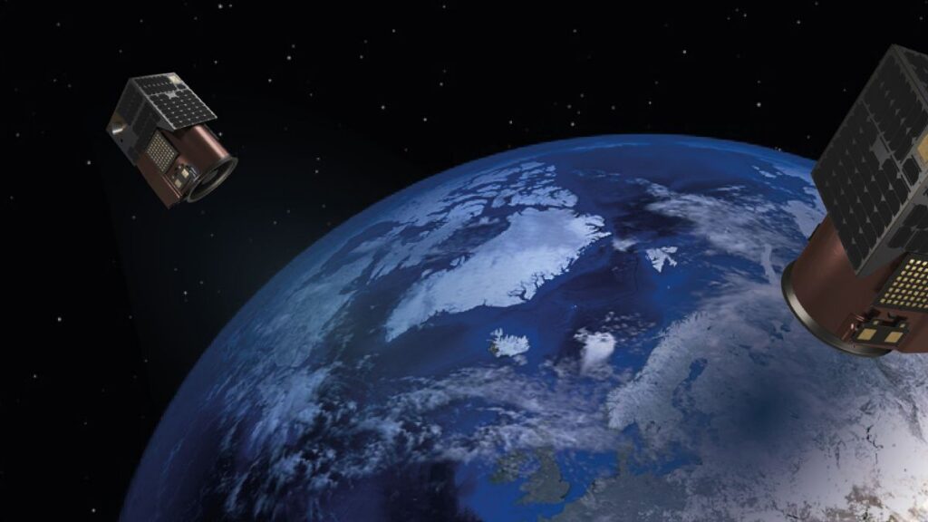 Satellogic e SpaceKnow integrano infrastrutture e IA per il monitoraggio satellitare continuo 1 Rendering di satelliti per l'osservazione della Terra di Satellogic in orbita, utilizzati per servizi di monitoraggio satellitare AI nell'ambito della piattaforma Persistent Global Intelligence.