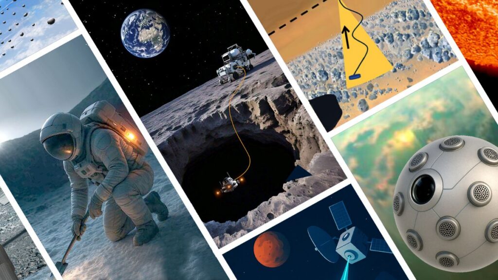NIAC 2026, la NASA finanzia 18 concept tecnologici per le future missioni spaziali 1 Collage dei concept tecnologici selezionati dal programma NIAC 2026 della NASA per sviluppare future tecnologie di esplorazione spaziale.