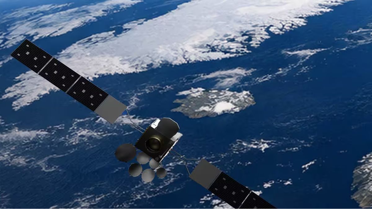 Illustrazione di un satellite per la sorveglianza marittima satellitare destinato alle applicazioni di difesa sviluppate da Rheinmetall e Space Norway.
