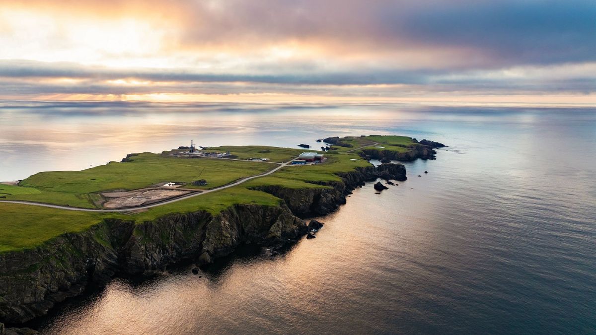 Veduta aerea di SaxaVord Spaceport, al centro dell’investimento di SaxaVord nelle isole Shetland