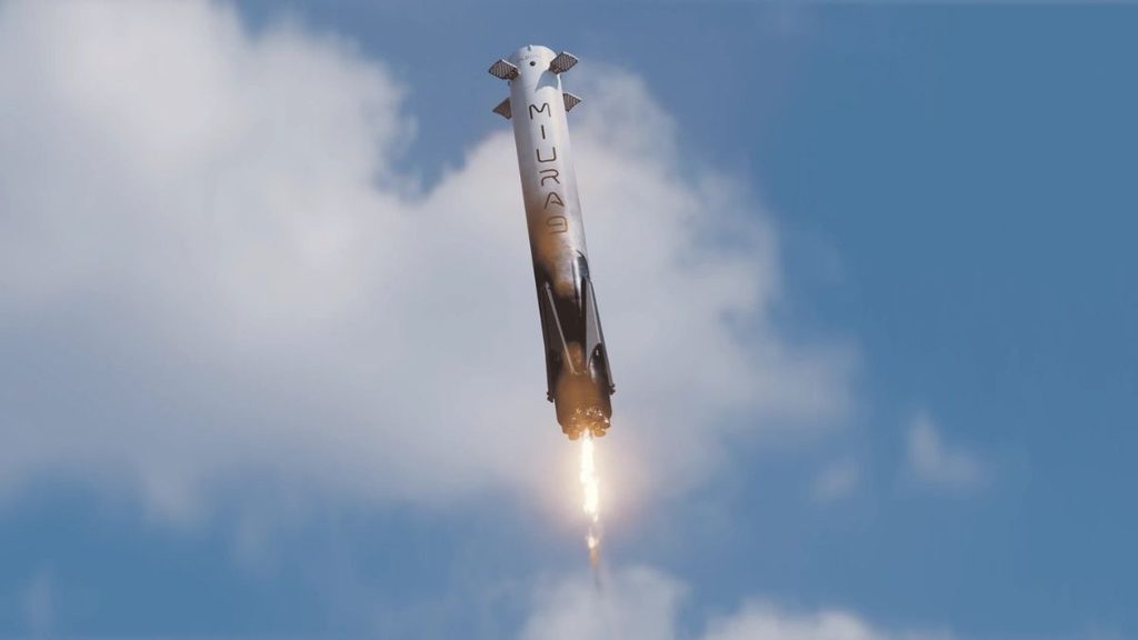 MIURA 9, PLD Space aumenta la capacità di lancio nel quadro della European Launcher Challenge 1 MIURA 9 di PLD Space in un rendering della discesa propulsiva del lanciatore