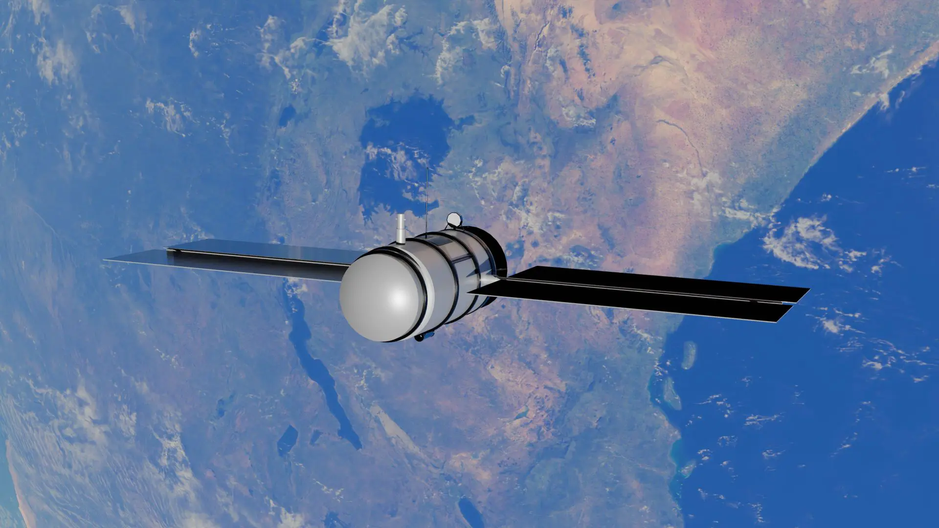 Satellite per il monitoraggio della plastica in mare visto sopra la Terra