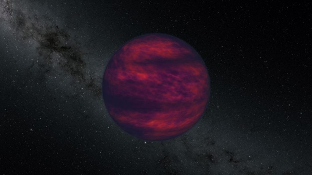 SPHEREx analizza 37 nane brune: emergono differenze atmosferiche 1 SPHEREx e le nane brune: rappresentazione artistica di una nana bruna rossastra sullo sfondo di un campo stellare